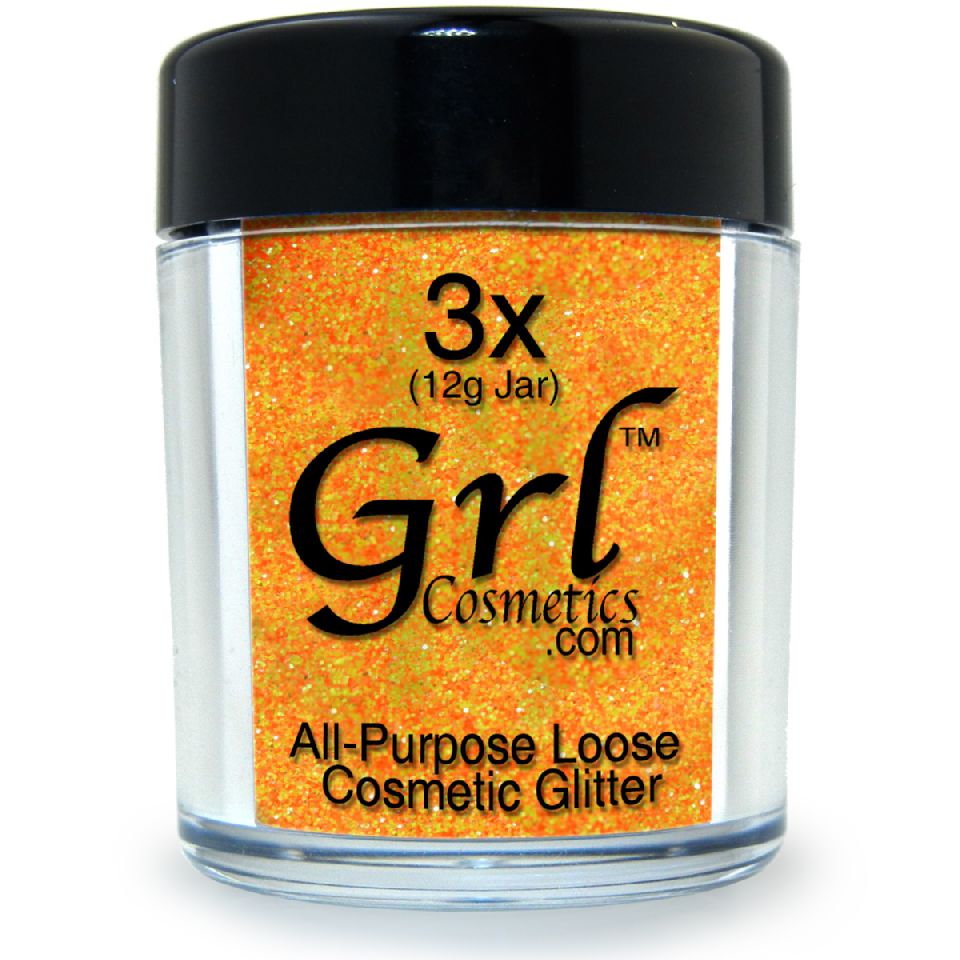 Neon Orange-Yellow Glitter Powder Lava, 12g