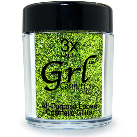 Neon Yellow-Black Glitter Powder Safari Yellow, 12g