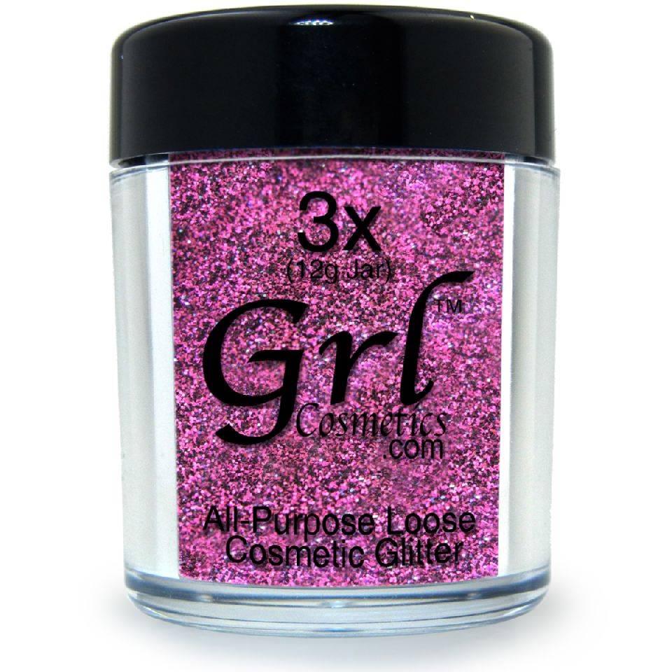 Neon Magenta-Black Glitter Powder Zebra Pink, 12g