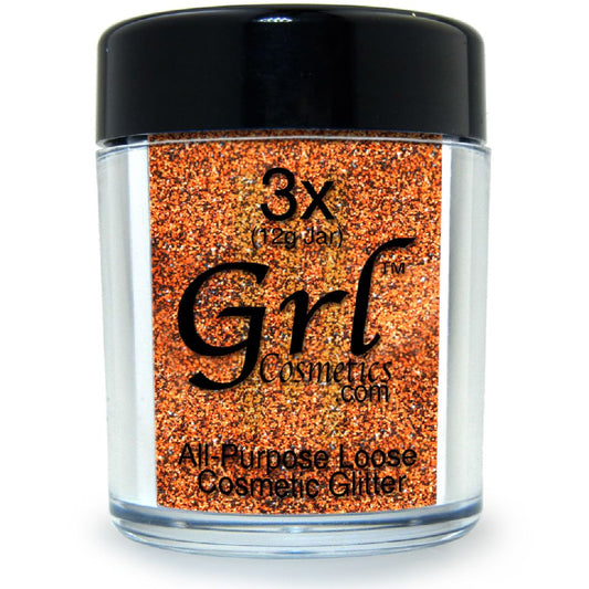 Neon Orange-Black Glitter Powder Sunset Orange, 12g