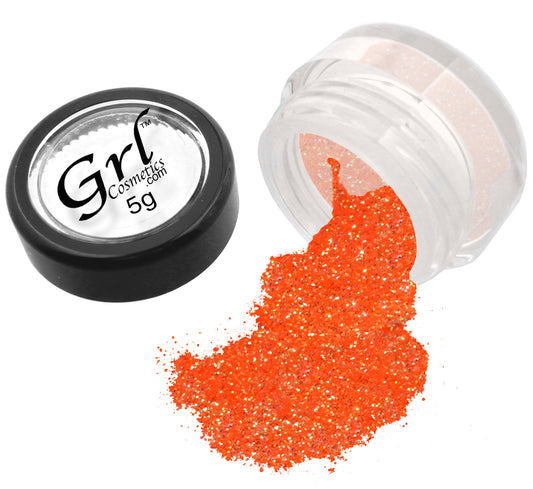 Neon Orange Loose Glitter GL05, 5 Gram Jar