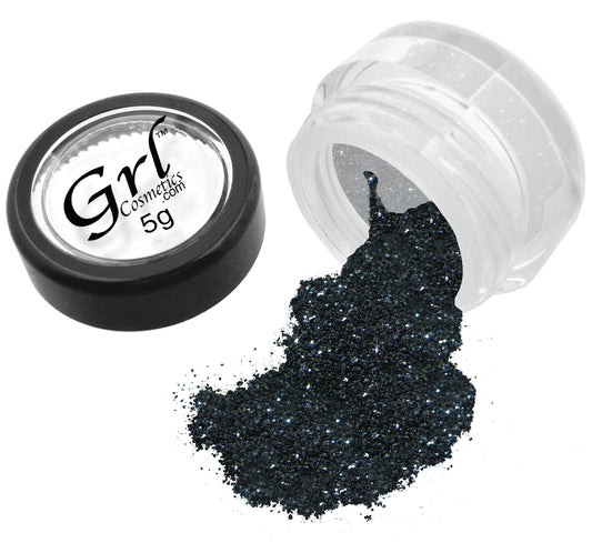 Black Loose Glitter GL10,  5 Gram Jar