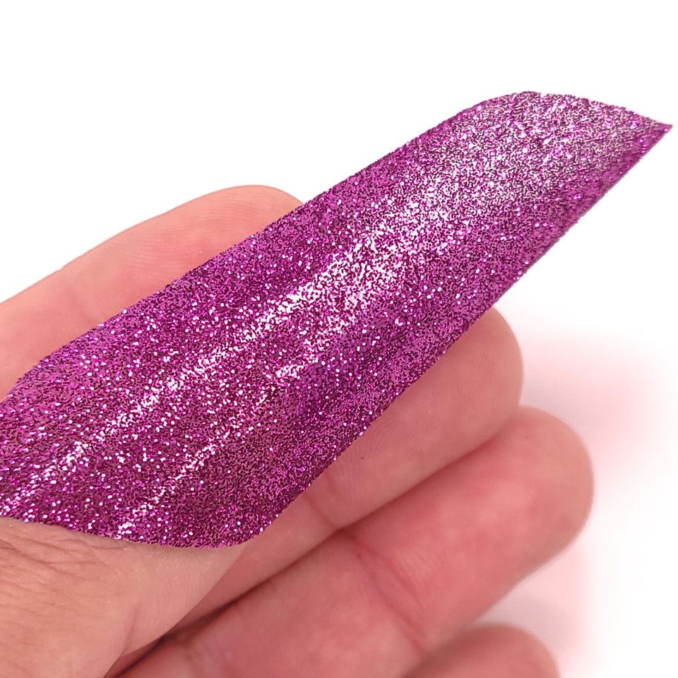 Violet glitter color card.