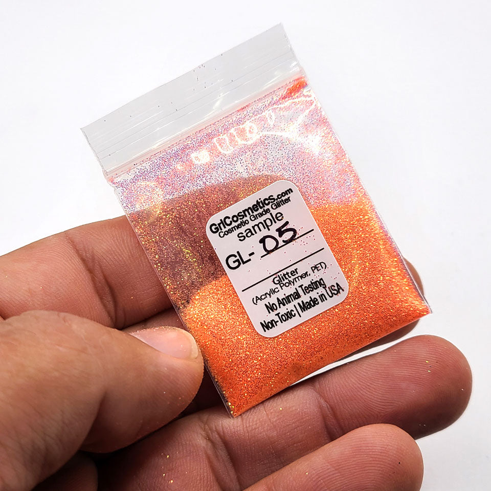 Bright Orange Bulk Glitter - GL05 Australian Coral Extra Fine Cut .008"