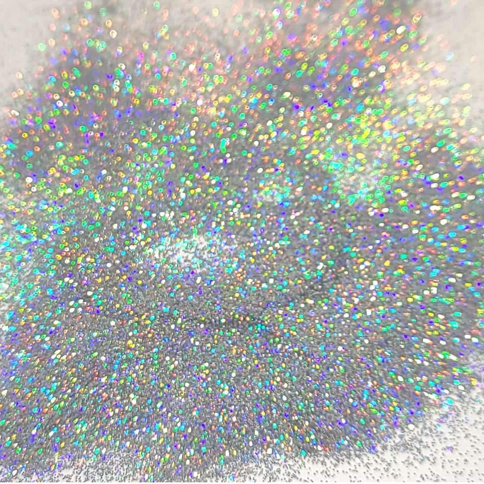 Silver Holographic Cosmetic Glitter Silver Prism, 10g