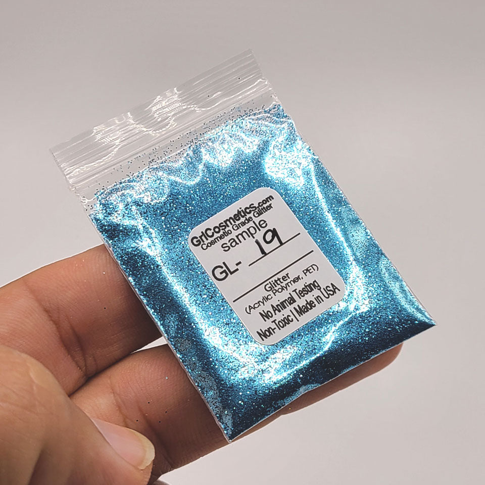 Turquoise Blue Bulk Glitter - GL19 Caribbean Blue Extra Fine Cut .008"