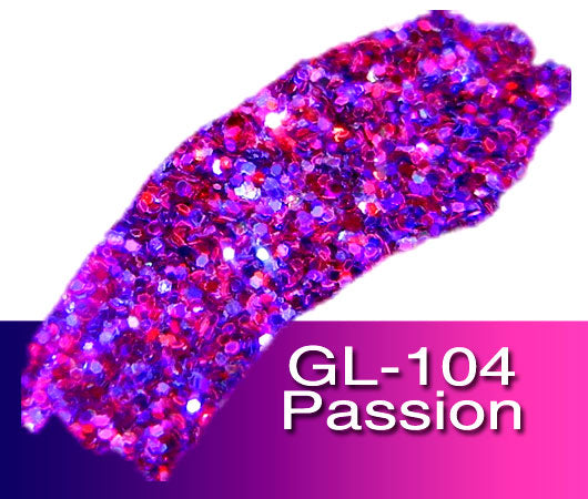 Glitter Sample (2g) in Extra-Fine Hex Cut Glitter:GL-104_Passion
