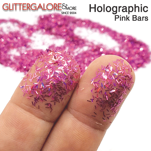 Glitter Confetti Bars - Holographic Pink
