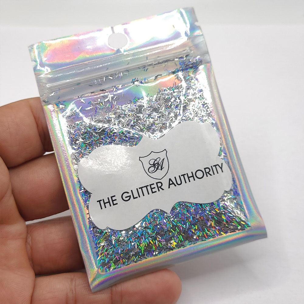 Glitter Confetti Bars - Holographic Silver