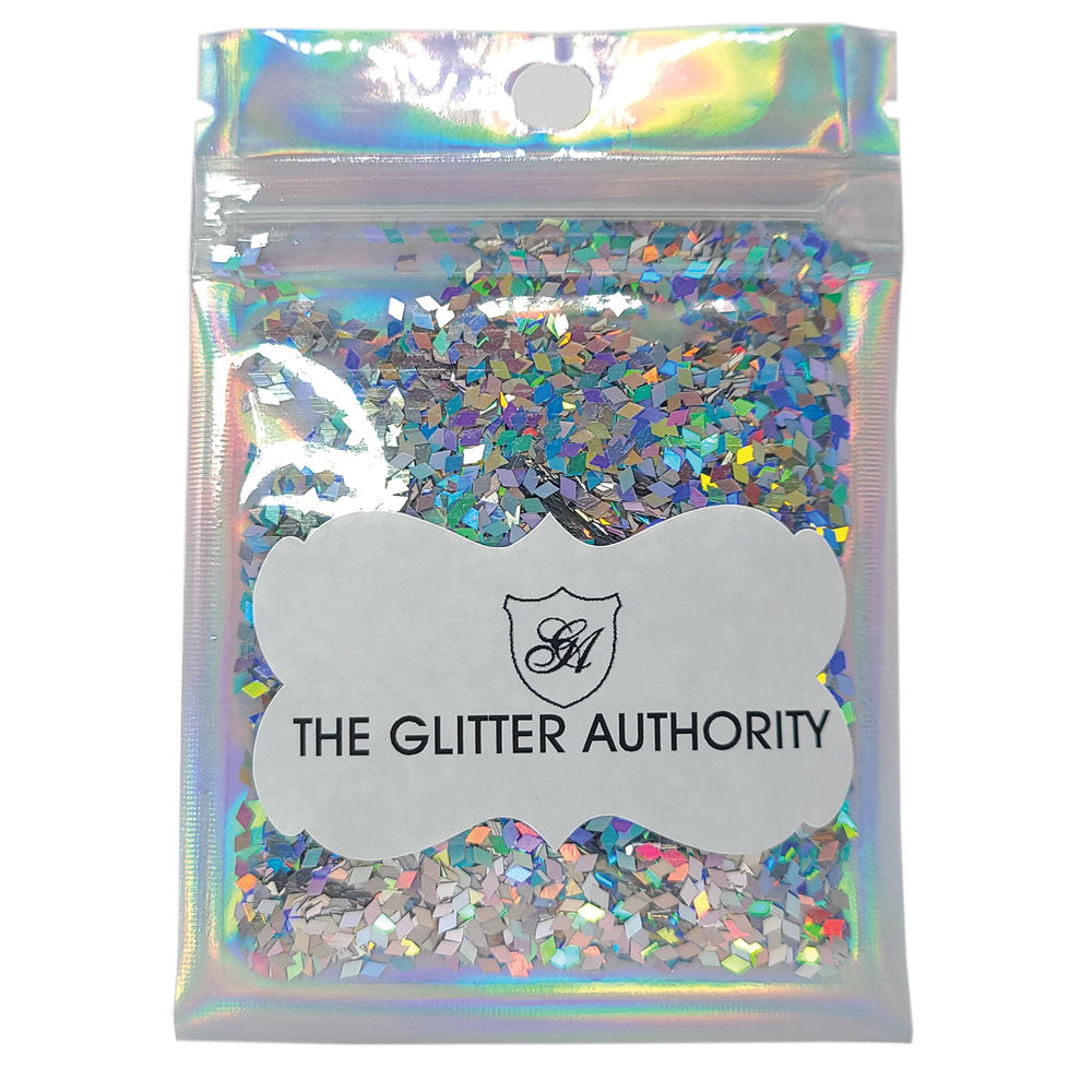 Glitter Confetti Diamonds - Holographic Silver