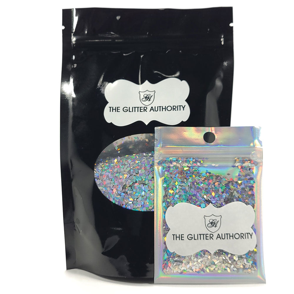 Glitter Confetti Diamonds - Holographic Silver