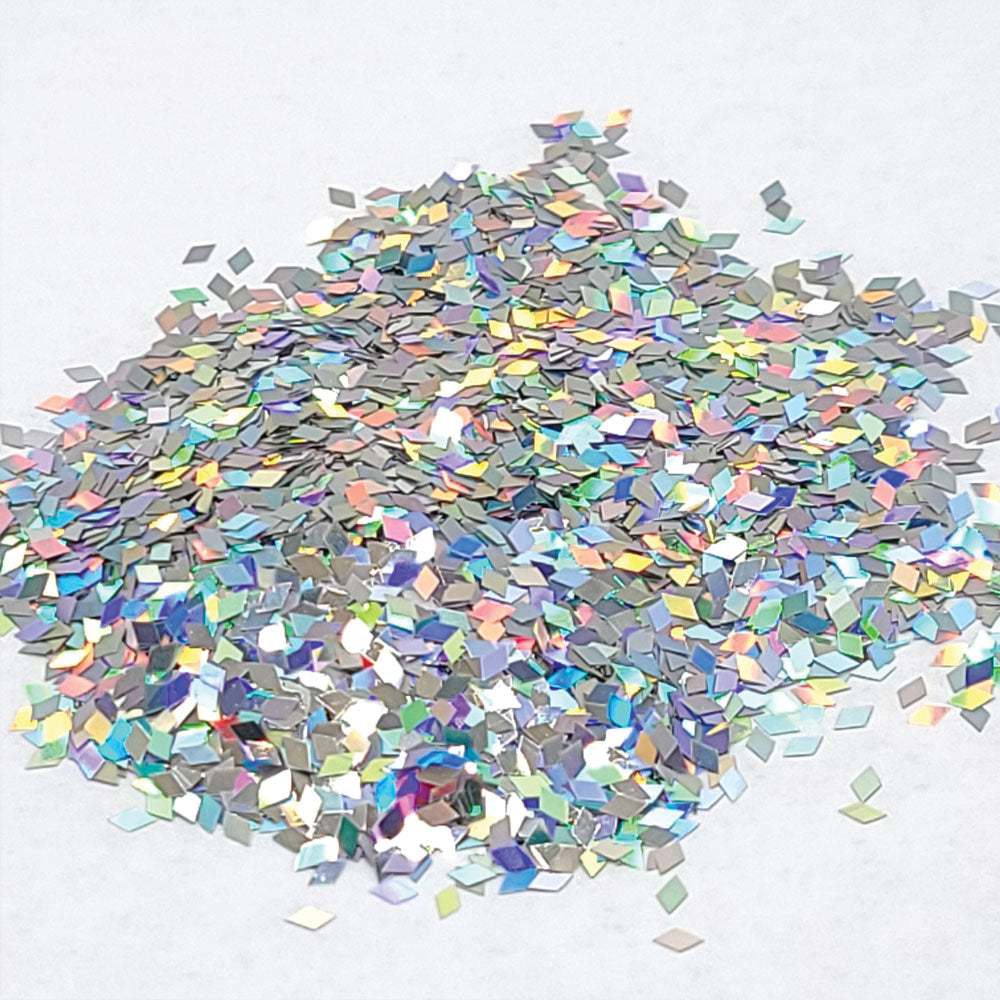 Glitter Confetti Diamonds - Holographic Silver