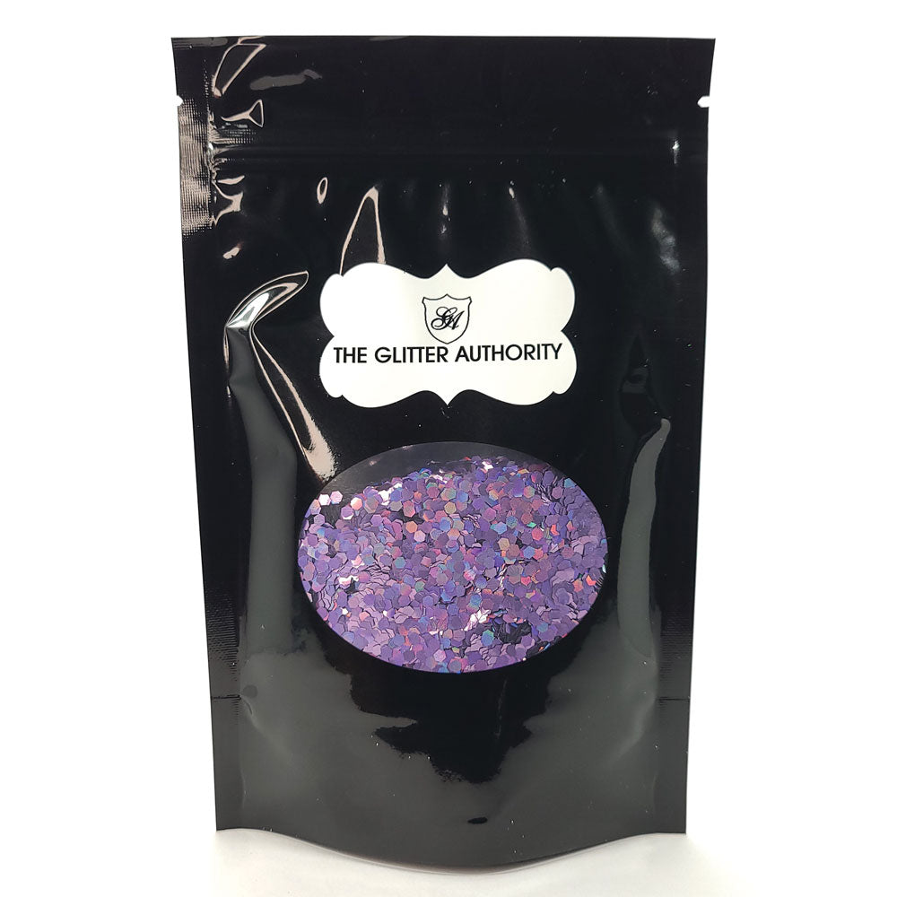 Glitter Confetti Hexagons- Holographic Purple