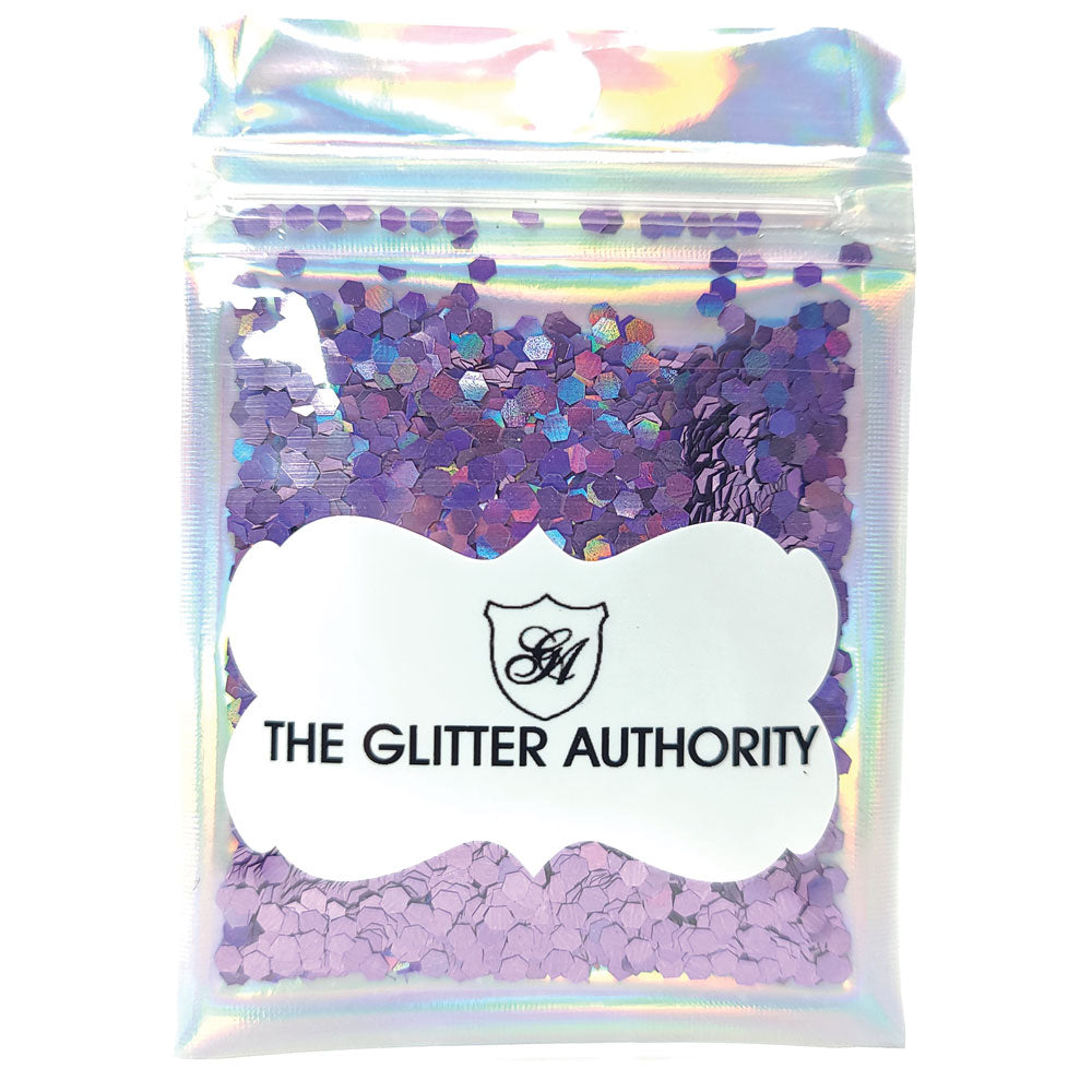 Glitter Confetti Hexagons- Holographic Purple