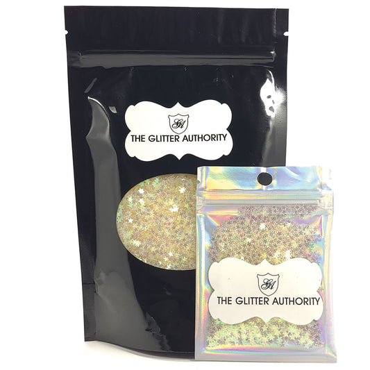 Glitter Confetti Stars - Iridescent Opal