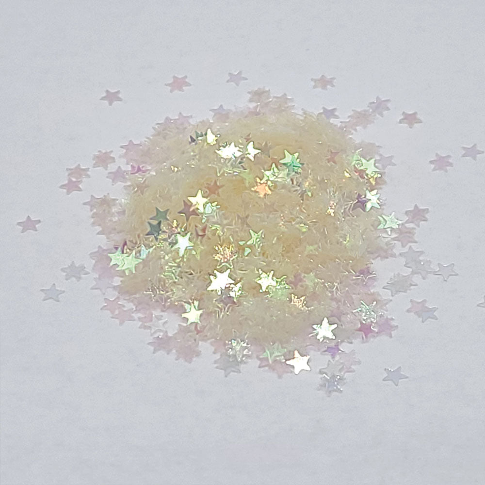 Glitter Confetti Stars - Iridescent Opal