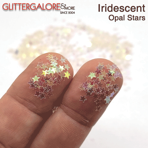 Glitter Confetti Stars - Iridescent Opal