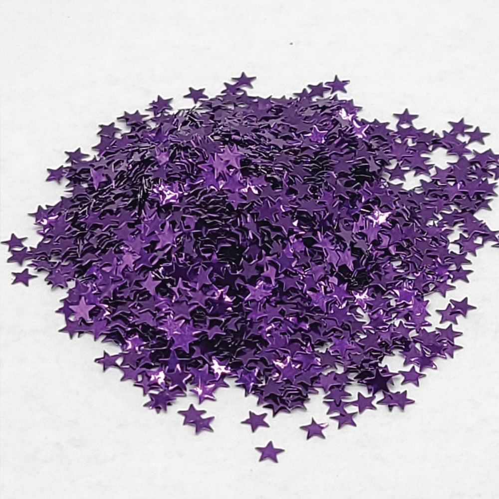 Glitter Confetti Stars - Purple
