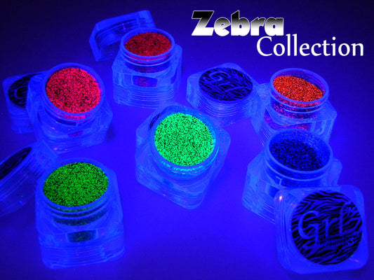 Grl Cosmetics Zebra Collection, 6 Piece Glitter Set