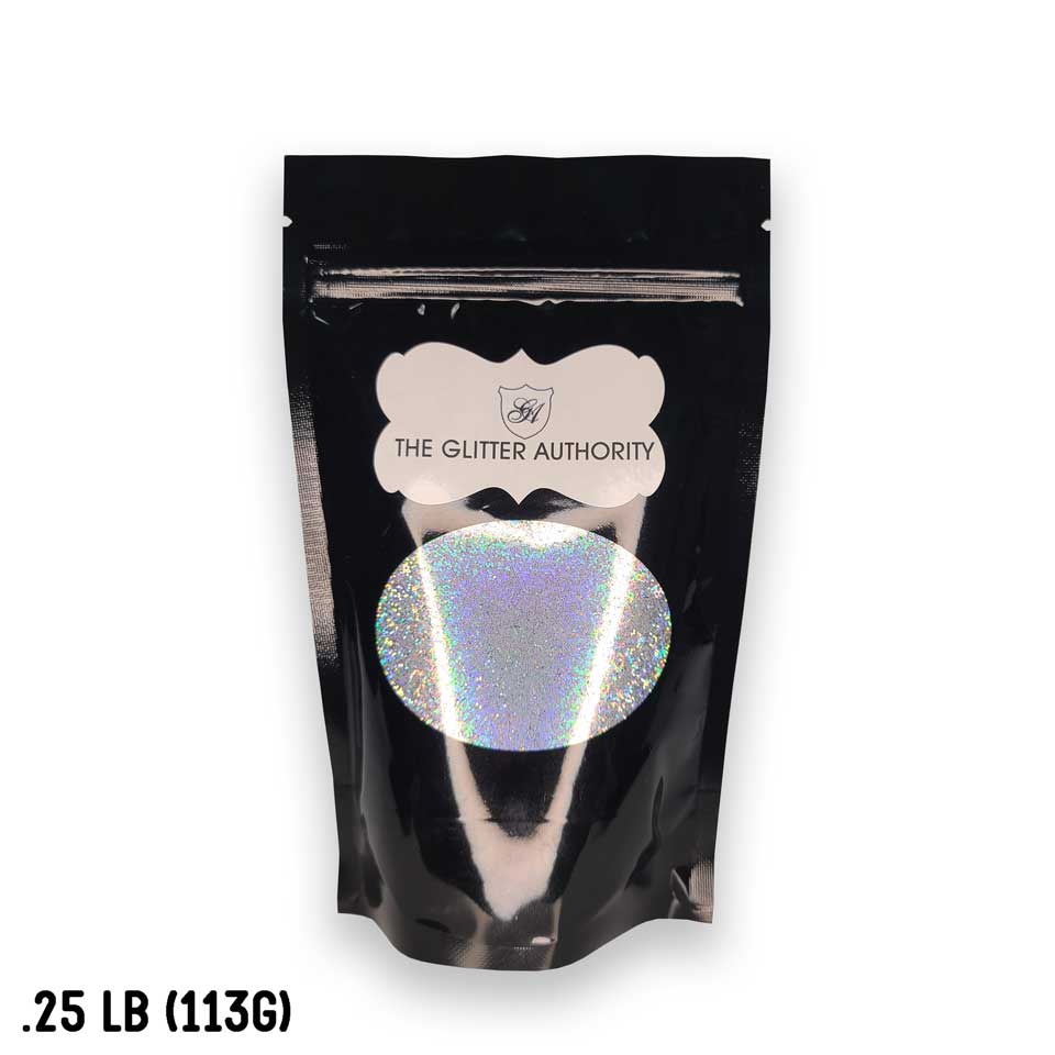 Silver Holographic Glitter, Fine (.015") Hex Cut