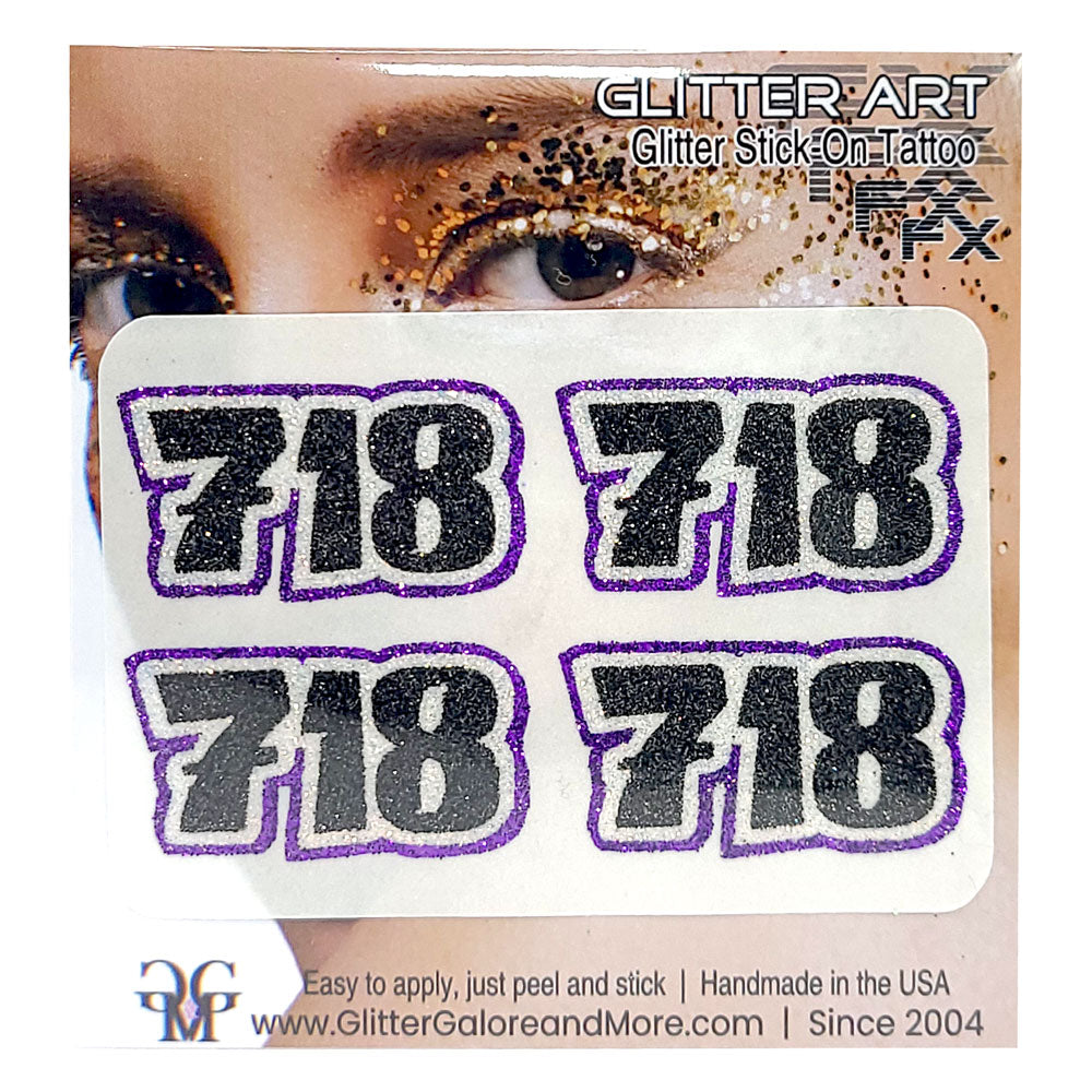 718 Glitter Tattoo Custom Stickers - 4pcs