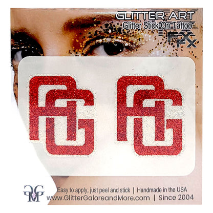 AG Glitter Tattoo Custom Stickers 1.5 Inch Height - 2 Stickers