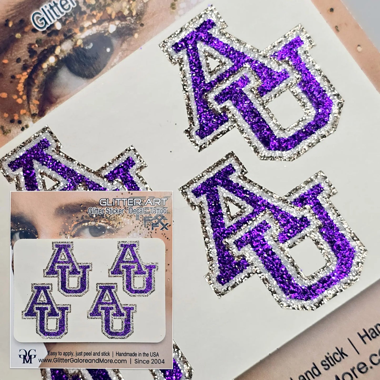 Custom Logo Glitter Stickers — Upload Your Team Design