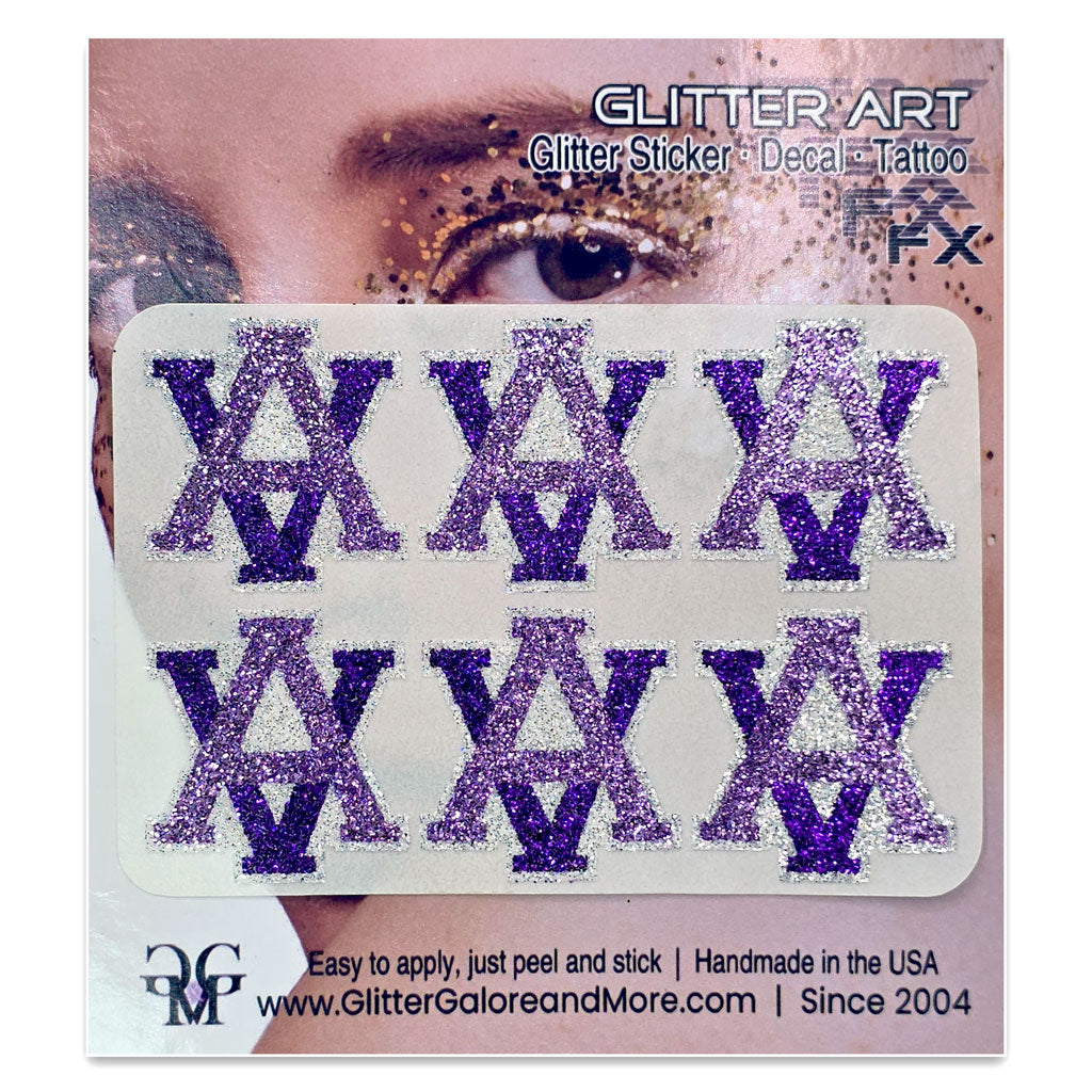 Amador Valley Cheer and Stunt Logos, AV Glitter Sticker Tattoos for Gameday - 6 pcs