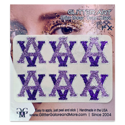 Amador Valley Cheer and Stunt Logos, AV Glitter Sticker Tattoos for Gameday - 6 pcs
