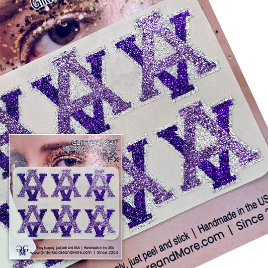 Amador Valley Cheer and Stunt Logos, AV Glitter Sticker Tattoos for Gameday - 6 pcs