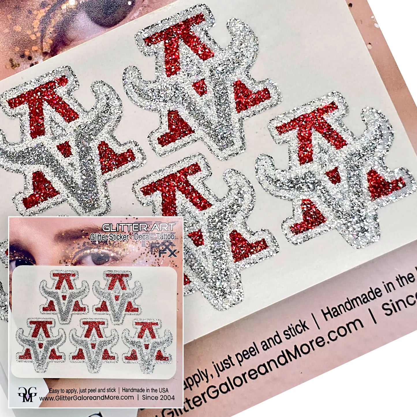 Custom Logo Glitter Stickers — Upload Your Team Design