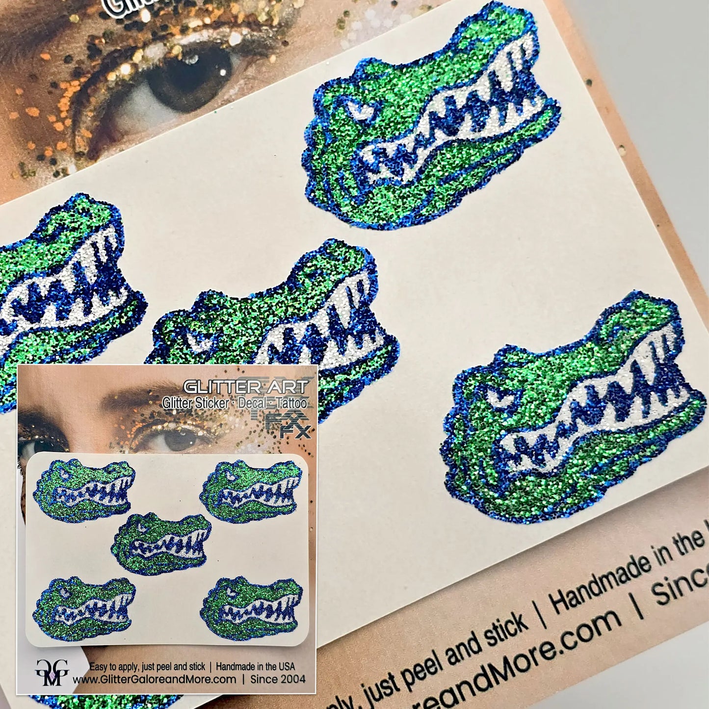 Custom Logo Glitter Stickers — Upload Your Team Design