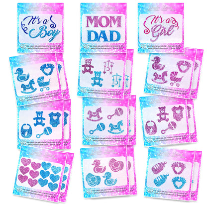 Baby Reveal, Baby Shower, Newborn Celebration Sticker Sets