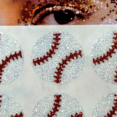 Baseball Glitter Face Sticker.