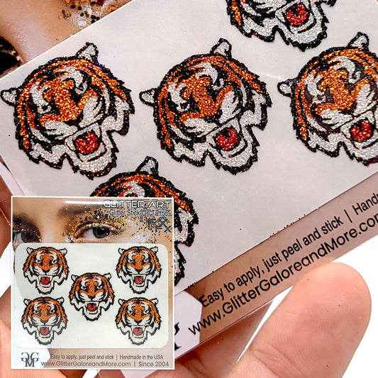 Bengal Tigers 5 Piece Glitter Tattoo Stickers