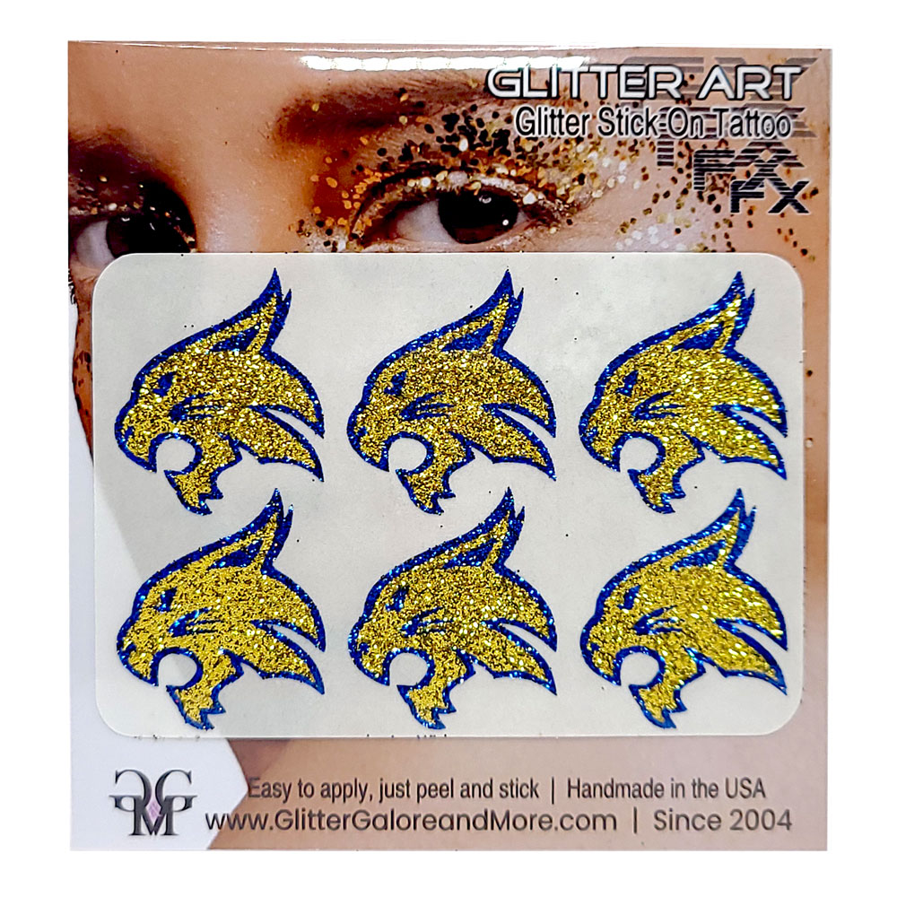 Bobcat Glitter Tattoo Custom Sticker - 6pcs