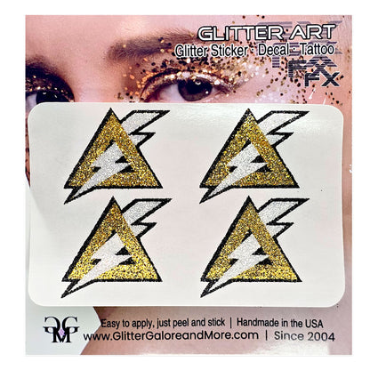 Delta High School Saints Custom Glitter Tattoo Stickers - 4 Stickers