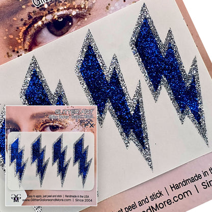 Royal Blue and Silver 2" Face Decal.