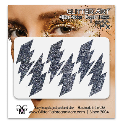 Custom Color Glitter Lightning Bolt Stickers — Cheer & Spirit