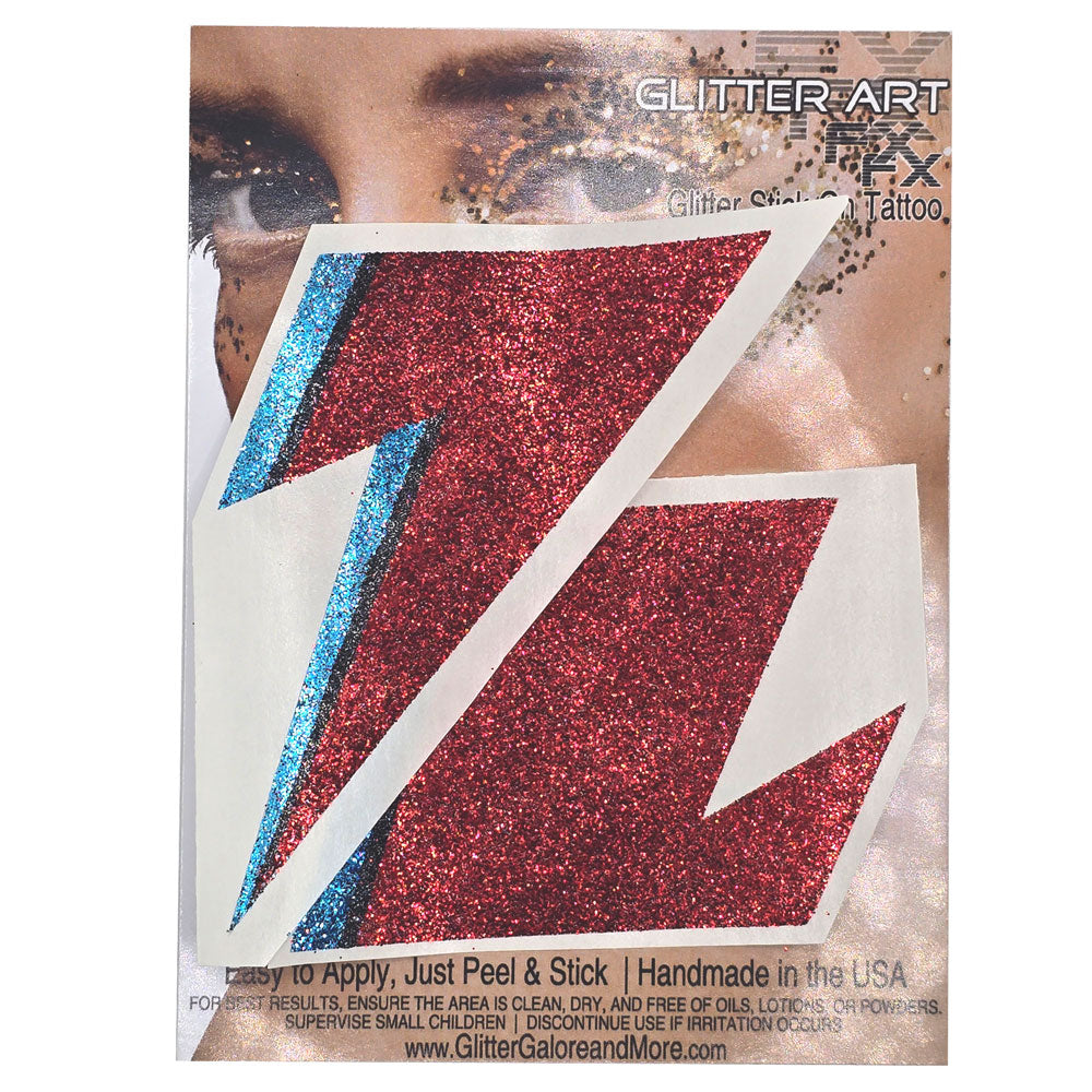 Ziggy Stardust David Bowie Face Bolt Tattoo Sticker, Costume Sticker, Halloween Sticker, 2 Piece