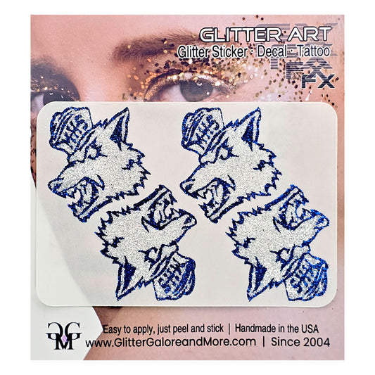Madera HS Coyotes Custom Glitter Tattoo Stickers - 4 Stickers