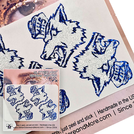 Madera HS Coyotes Custom Glitter Tattoo Stickers - 4 Stickers
