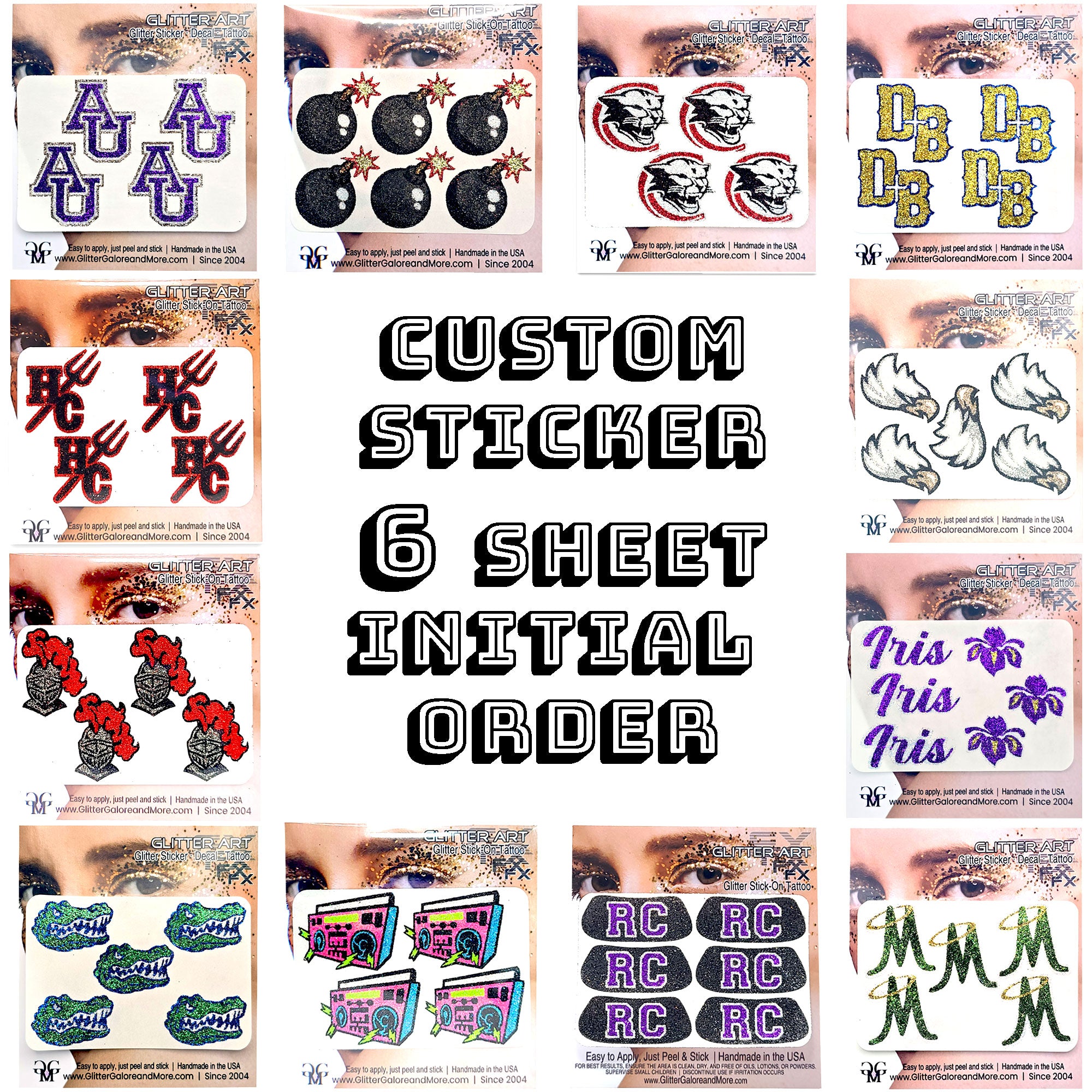 Requisition Sticker Custom Logo Glitter Stickers — Upload Your Team Design ...