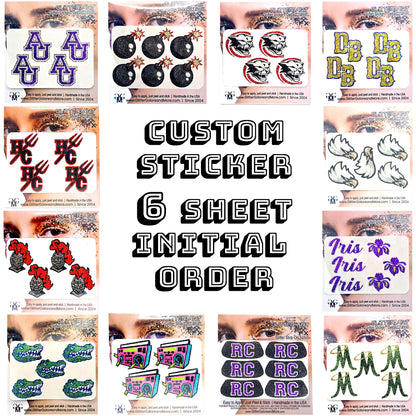 Custom Sticker Initial Design Order - 6 Sheets Minimum