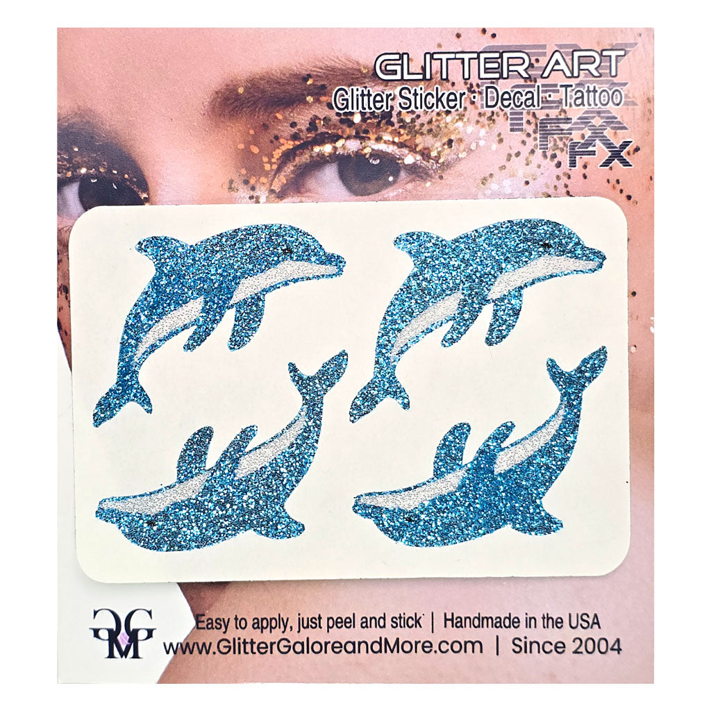 Dolphin Glitter Face Stickers Beach Party Body Tattoos