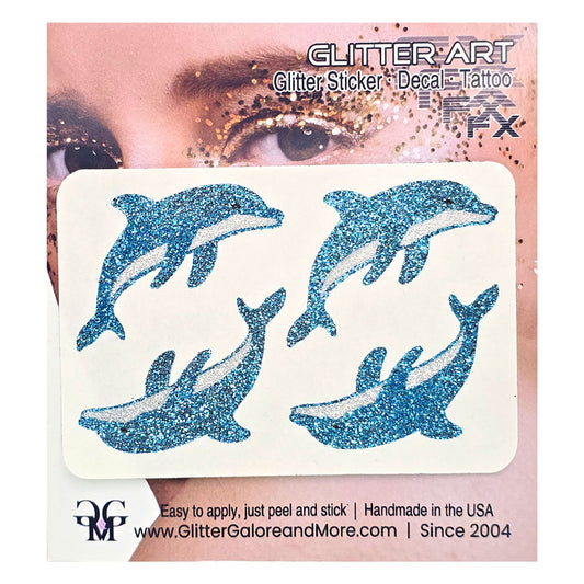 Dolphin Glitter Face Stickers Beach Party Body Tattoos