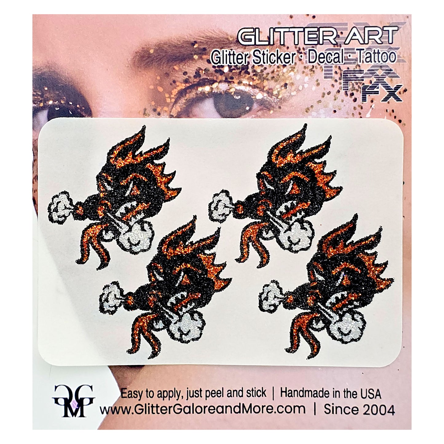 Dallas Dragons Custom Glitter Tattoo Stickers - 4 Stickers