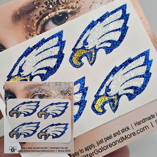 Eagle Glitter Stickers Tattoo, 4 Pieces