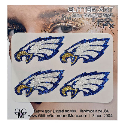 Eagle Glitter Stickers Tattoo, 4 Pieces