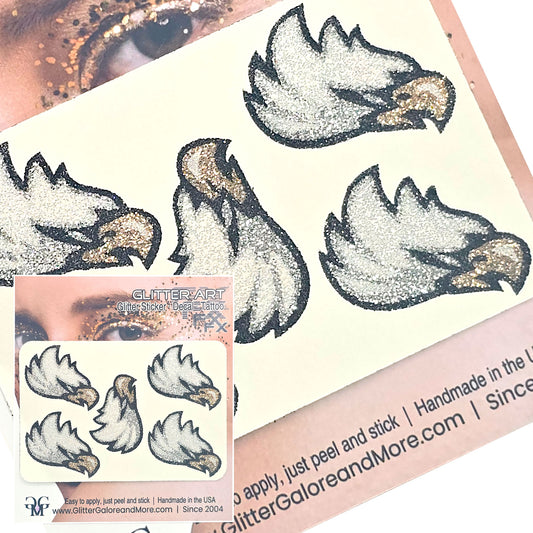 Eagle Glitter Stickers Tattoo, 5 Pieces